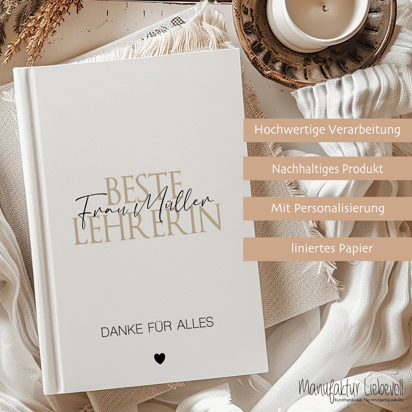 Notizbuch mit Namen Lehrerin Abschiedsgeschenk Lehrer Geschenk Dankeschön