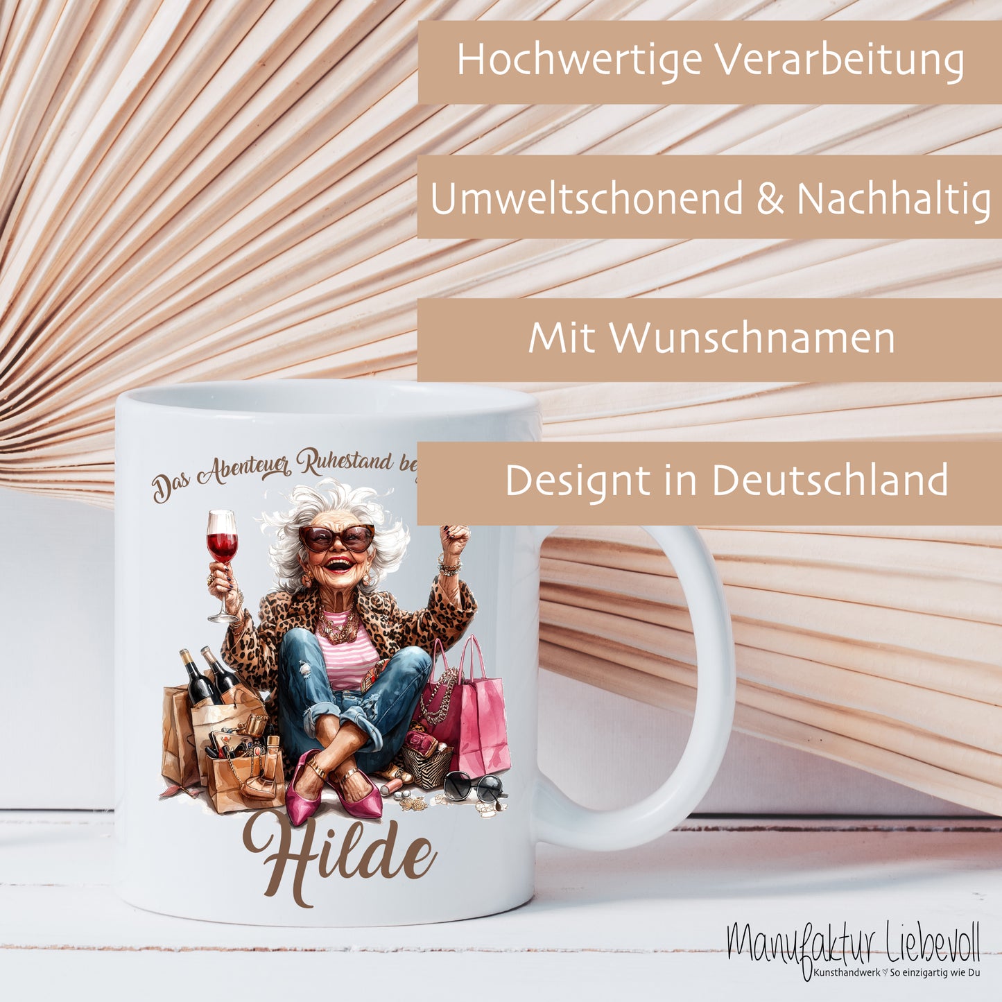 Rente Geschenk Frau Tasse mit Namen
