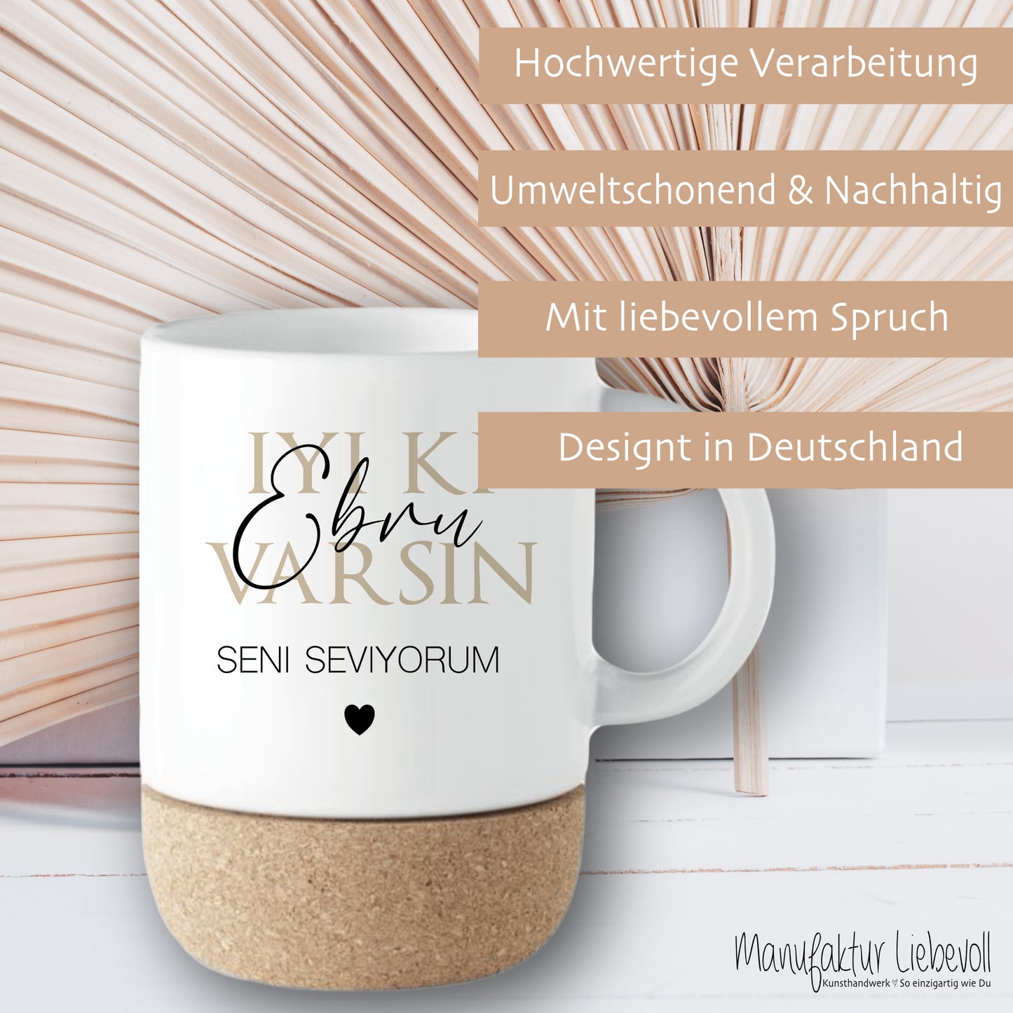 Tasse mit Namen Spruch auf türkisch I Kaffeetasse türkischer Tee Tasse Geschenk Bayram I Ramadan Geschenk Mama Freundin Geburtstagsgeschenk