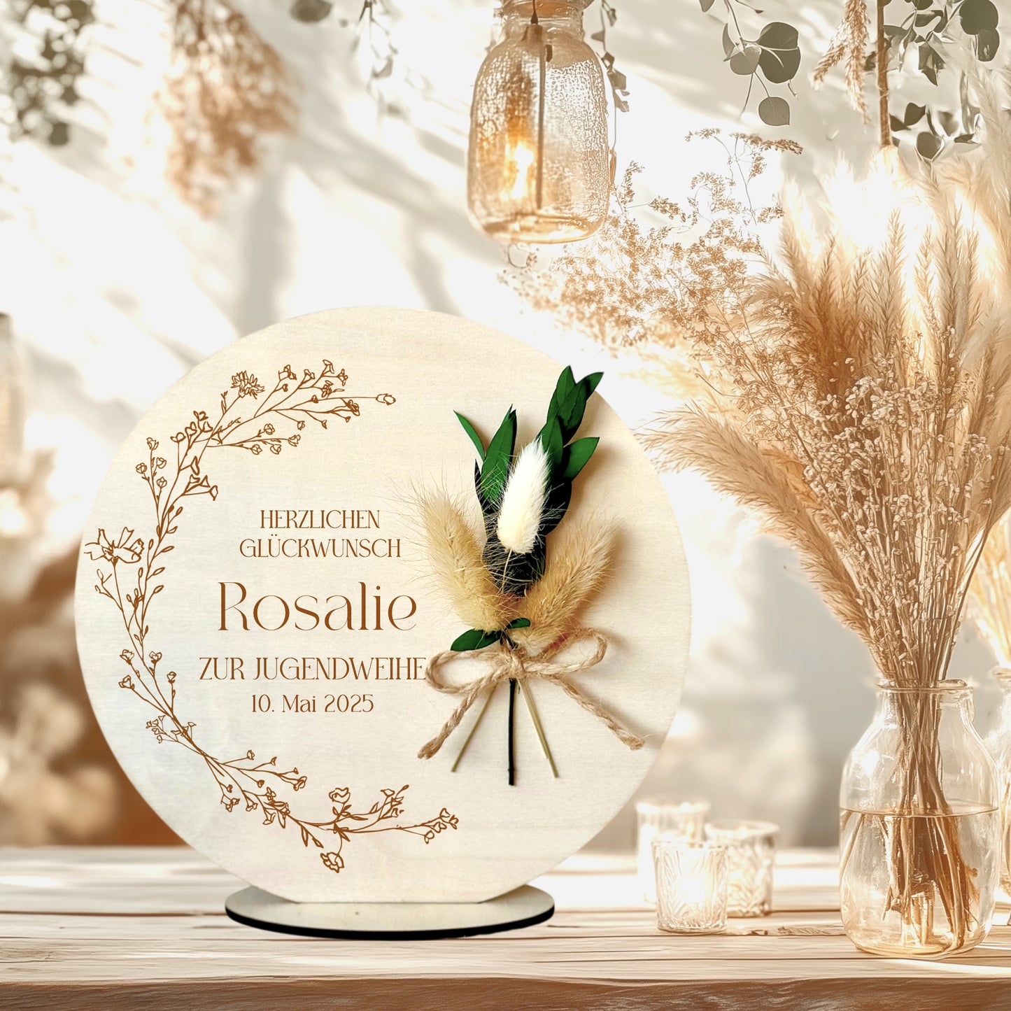 Personalisiertes Geldgeschenk aus Holz zur Konfirmation mit Name Kommunion Geschenk Jugendweihe Geld Geschenk Firmung für Mädchen u. Jungen