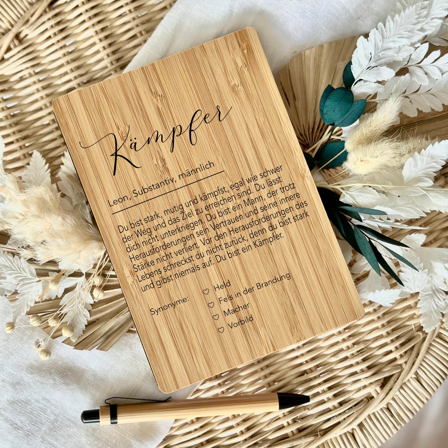 Notizbuch Kämpfer mit Namen Definition Geschenk Mann Freund Sohn Personalisiert Tagebuch Notizheft Journal Zuversicht Kraft Geschenk DIN A5