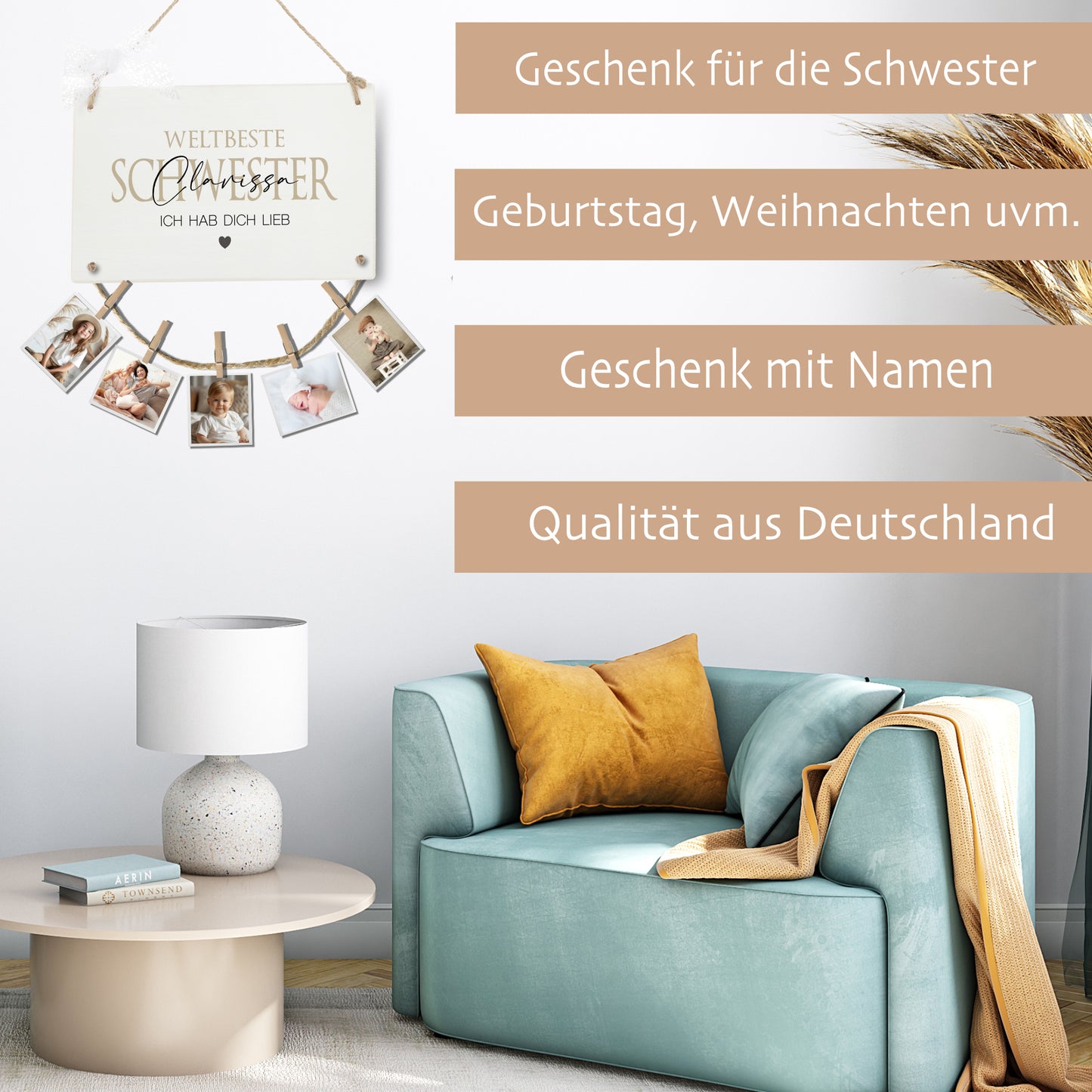 Schwester Geschenk Geburtstag Bruder Geburtstagsgeschenk Namen Fotogeschenk personalisiert