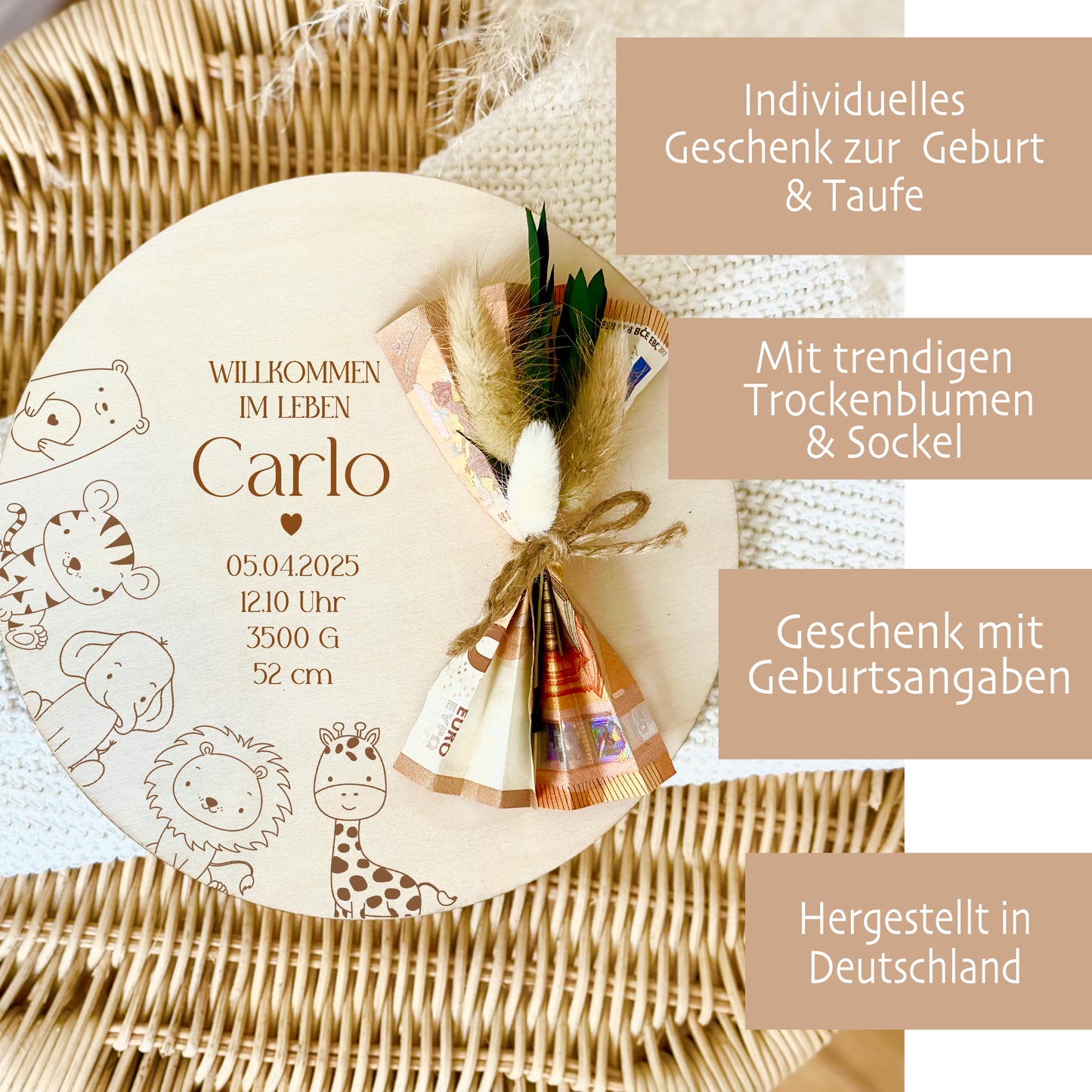 Personalisiertes Geldgeschenk zur Geburt mit Namen Geburtsdaten Geburtsgeschenk Geschenk Geburt Taufe Geldgeschenk Taufgeschenk Babygeschenk