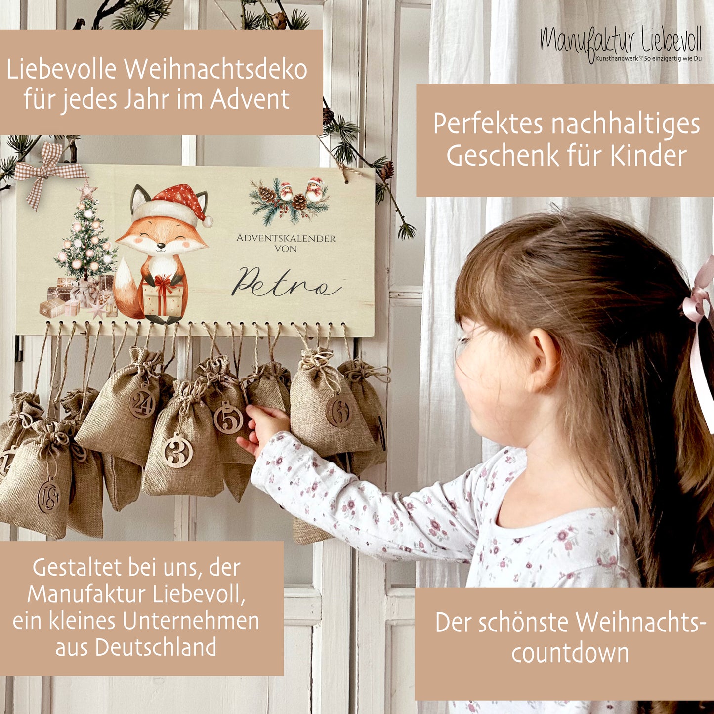 Adventskalender mit Namen für Mädchen und Jungen