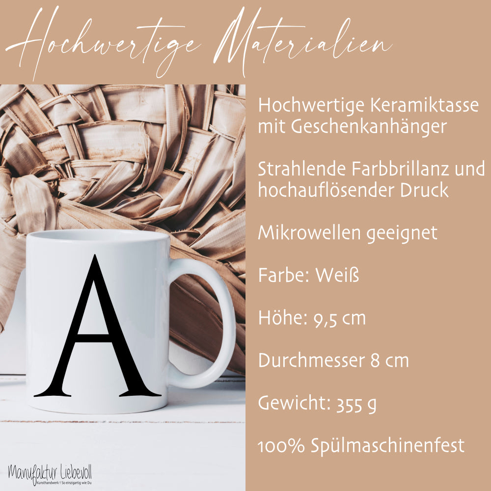 Tasse Personalisiert Buchstaben Tasse mit Anfangsbuchstaben Keramiktasse
