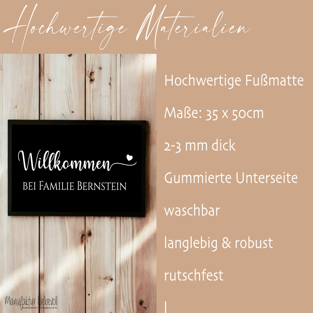 Personalisierte Fußmatte Willkommen Fussmatte Familie Schmutzfangmatte Türmatte Geschenk Umzug Familie Zuhause Fußmatte