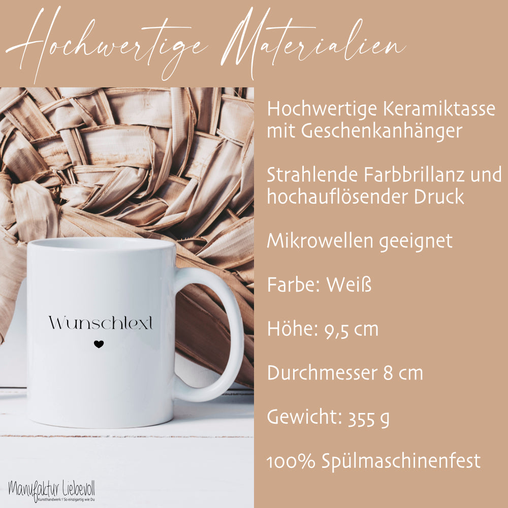 Tasse mit Wunschtext und Namen aus Keramik | in 5 Farben erhältlich