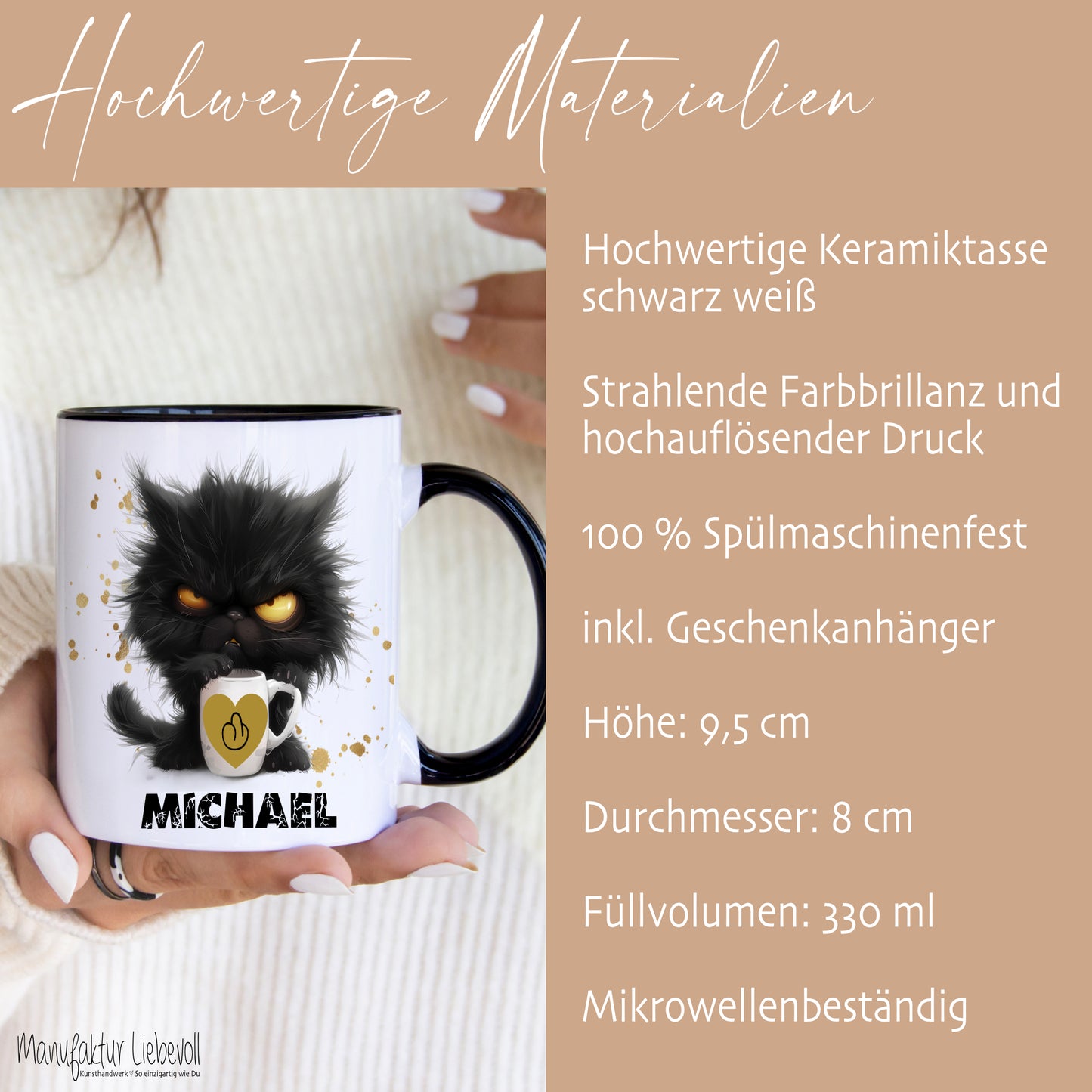 Tasse mit Namen als Geschenk zum Abschied für Kollegen