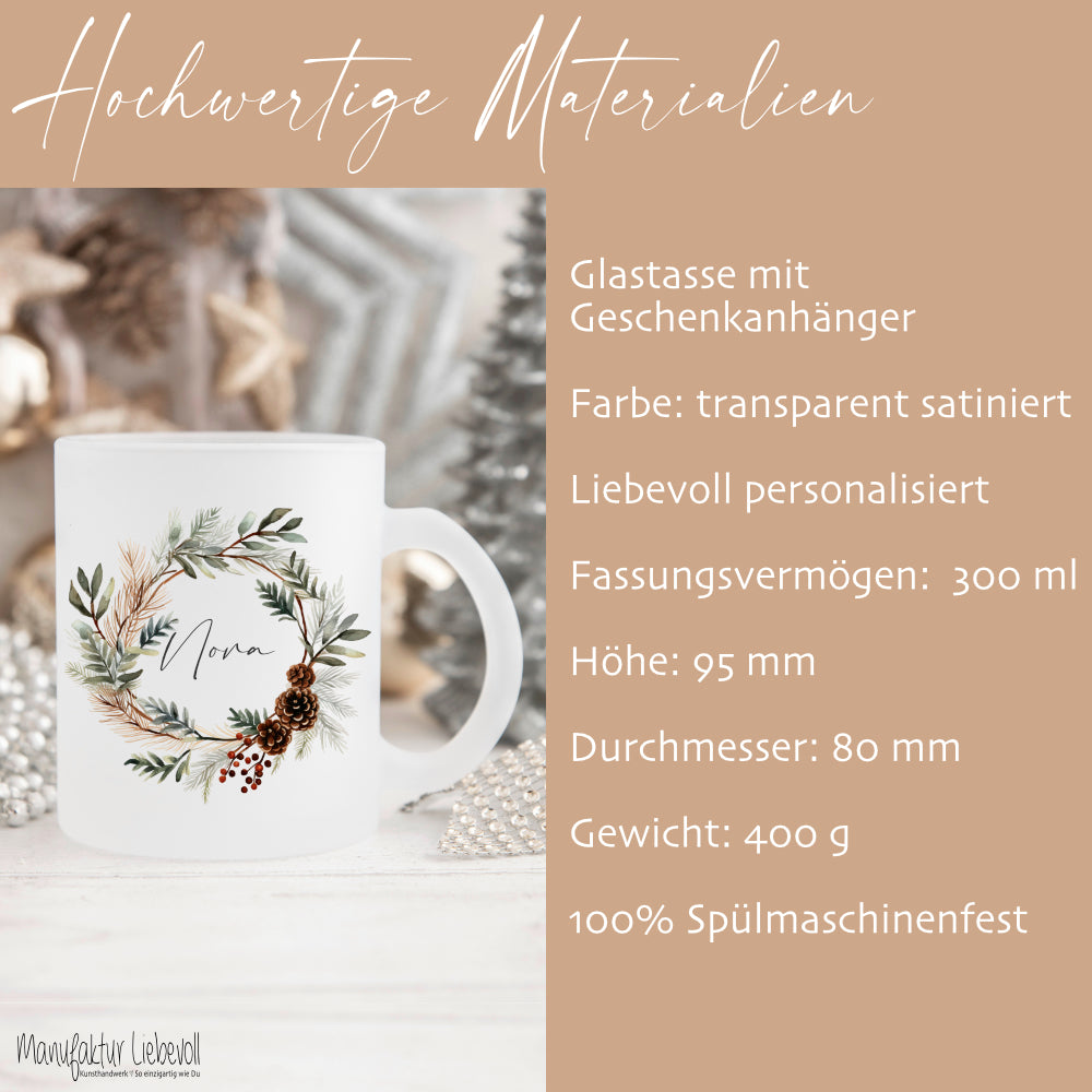 Tasse Weihnachten Personalisiert Glühwein Geschenk Weihnachtspunsch Wichtelgeschenk Nikolaus Glastasse Frau Freundin | Große Motivauswahl