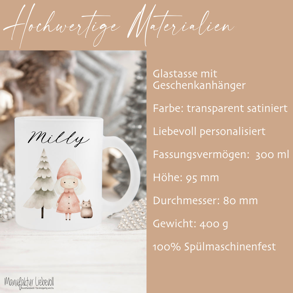 Weihnachten Tasse Geschenk Personalisiert Weihnachtstasse Glas Glastasse Glühweintasse Weihnachtspunsch | Große Motivauswahl