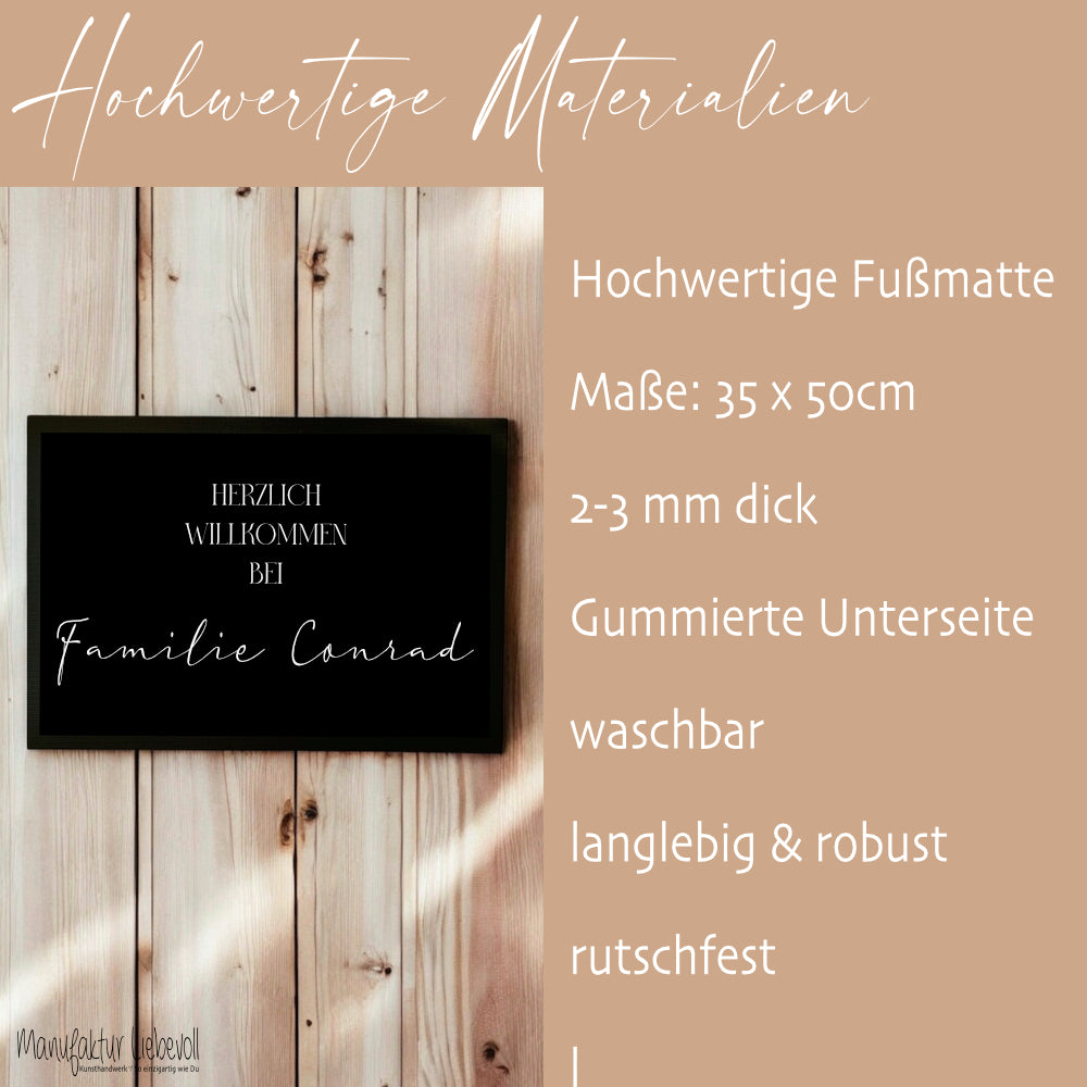 Fußmatte Personalisiert Namen Fussmatte Schmutzfangmatte Fußmatte Name Schwarz Weiß Teppich Geschenk Hochzeit Familie