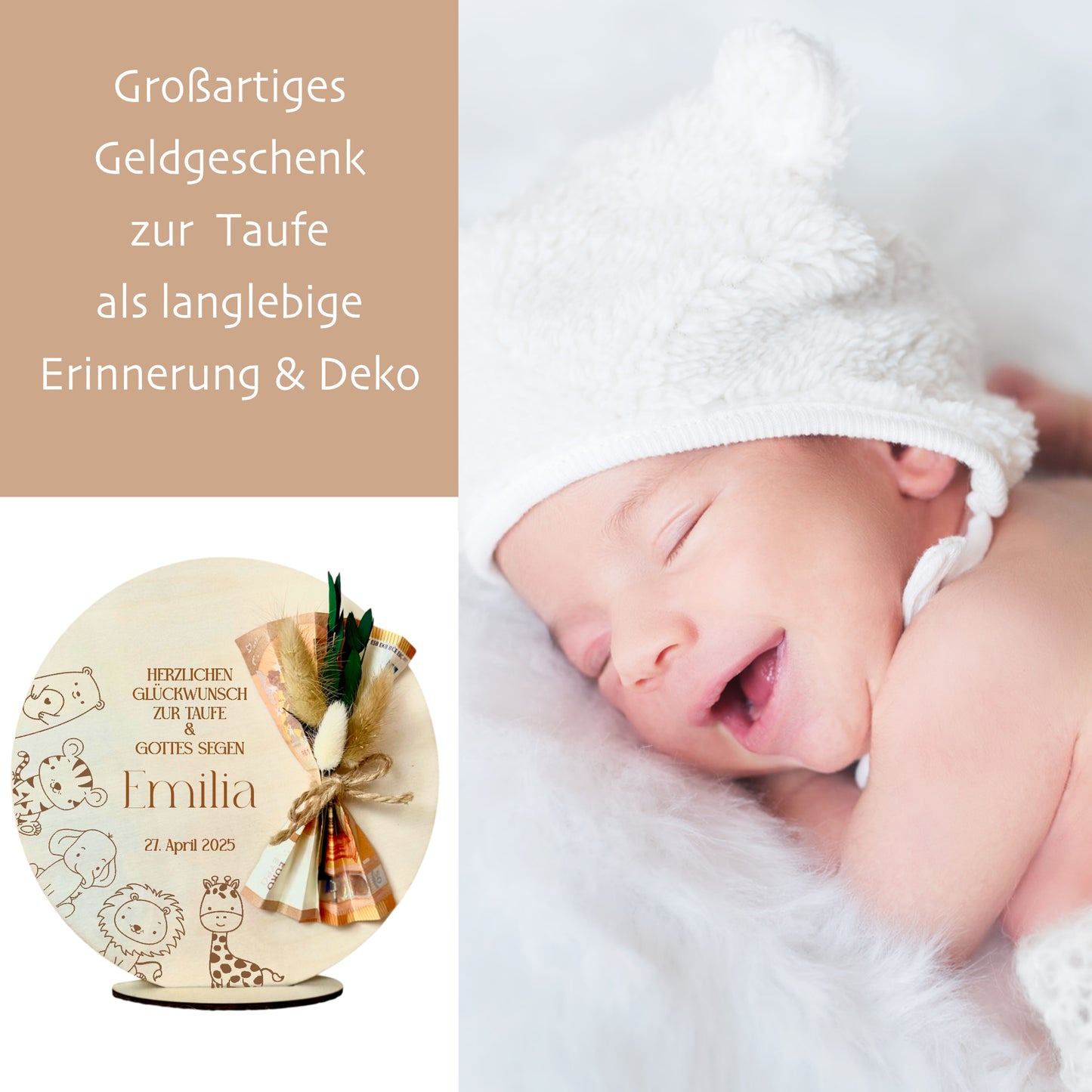 Geldgeschenk Taufe Taufgeschenk personalisiert Geldgeschenk zur Taufe mit Namen Spruch & Datum Baby Taufgeschenk Mädchen Jungen Babygeschenk