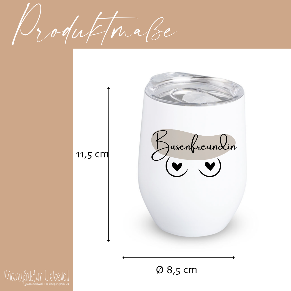 Weinbecher Busenfreundin aus Edelstahl für die Beste Freundin, 3 Motive zur Auswahl