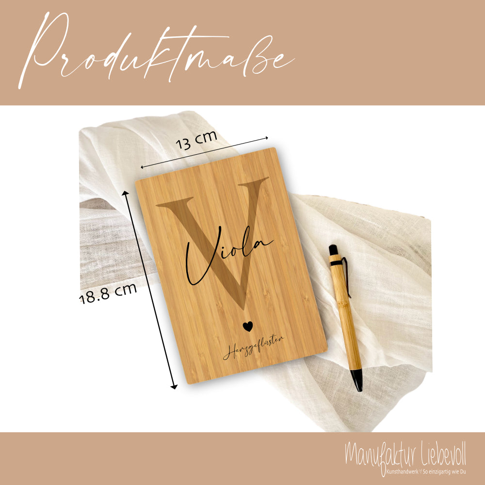 Notizbuch personalisiert Tagebuch mit Namen A5 Journal Mädchen Frauen Männer Teenager Monogramm