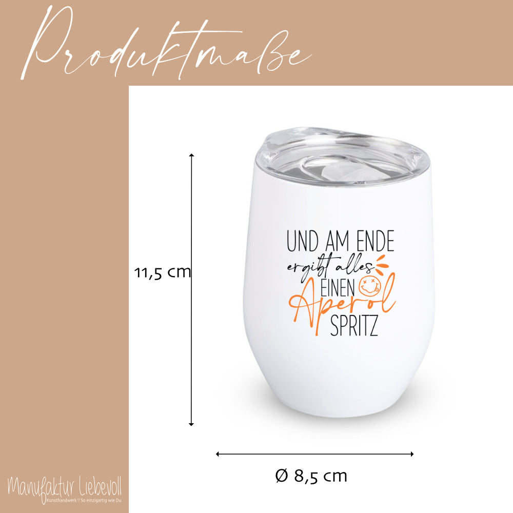 Aperolbecher to go Weinbecher Edelstahl Weinglas Isolierter Becher Aperol Spritz Thermobecher Geschenk Frau Freundin