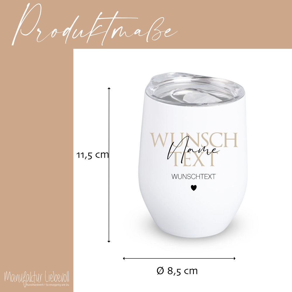 Personalisierter Weinbecher Herzensmensch und Wunschtext aus Edelstahl