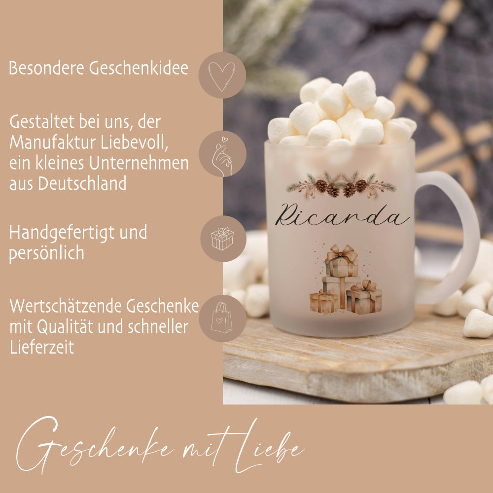 Tasse Weihnachten Personalisiert Glühwein Geschenk Weihnachtspunsch Wichtelgeschenk Nikolaus Glastasse Frau Freundin | Große Motivauswahl