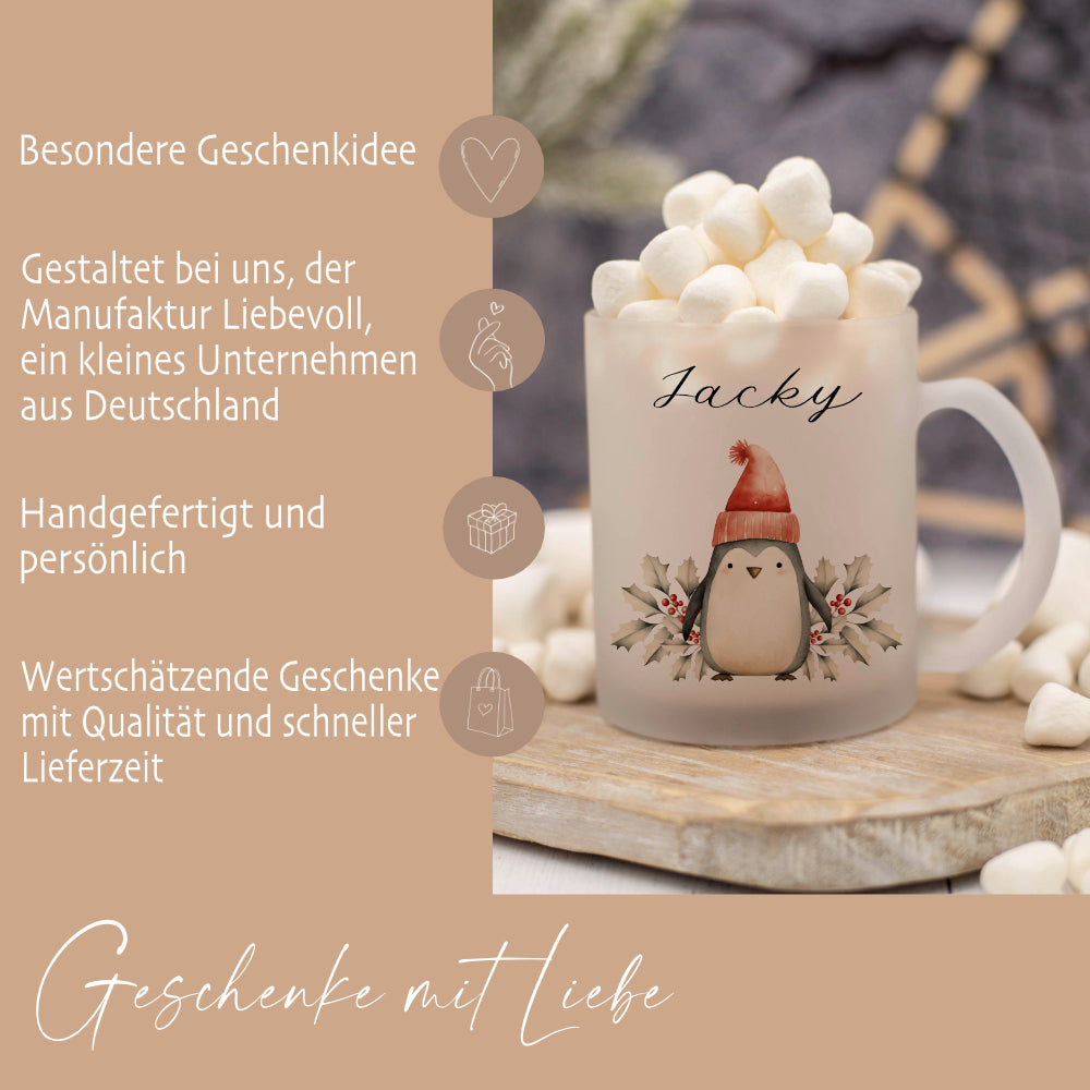 Weihnachten Tasse Geschenk Personalisiert Weihnachtstasse Glas Glastasse Glühweintasse Weihnachtspunsch | Große Motivauswahl