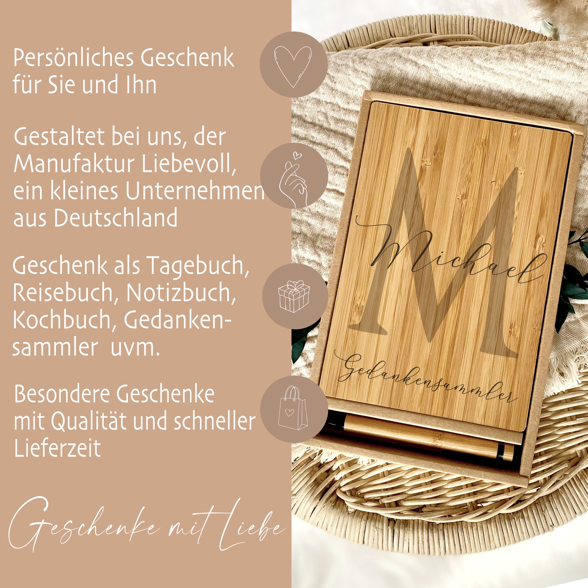 Notizbuch mit Namen als Geschenk