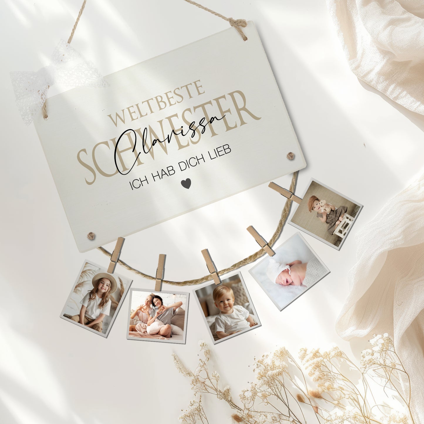 Schwester Geschenk Geburtstag Bruder Geburtstagsgeschenk Namen Fotogeschenk personalisiert