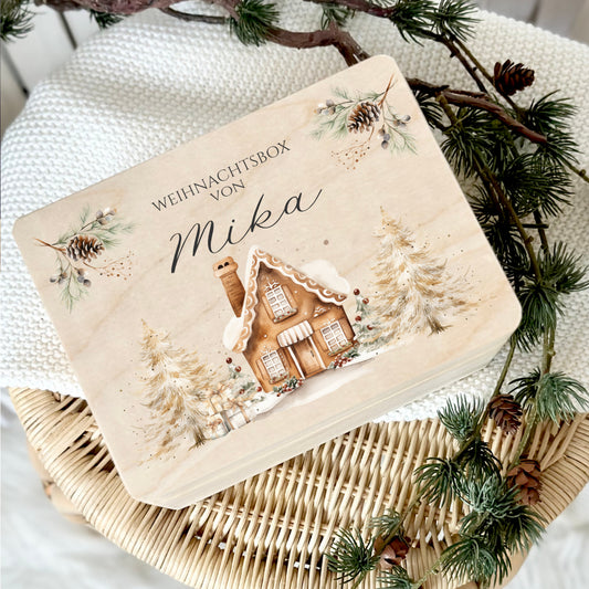 Heiligabend Box Personalisiert Holzbox Personalisiert Weihnachten Geschenk Frohe Weihnachten für Kinder Familie Frauen Freundin Holzkiste