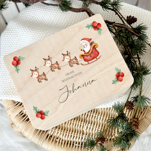 Personalisierte Weihnachtsbox Geschenk Weihnachten Holzbox Holzbox Geschenkbox Frohe Weihnachten Personalisierte Heiligabend Weihnachtsmann