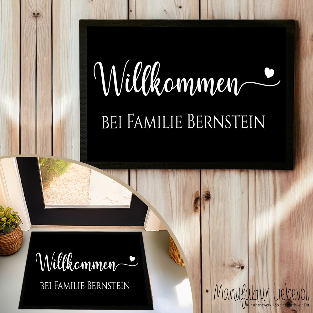 Personalisierte Fußmatte Willkommen Fussmatte Familie Schmutzfangmatte Türmatte Geschenk Umzug Familie Zuhause Fußmatte