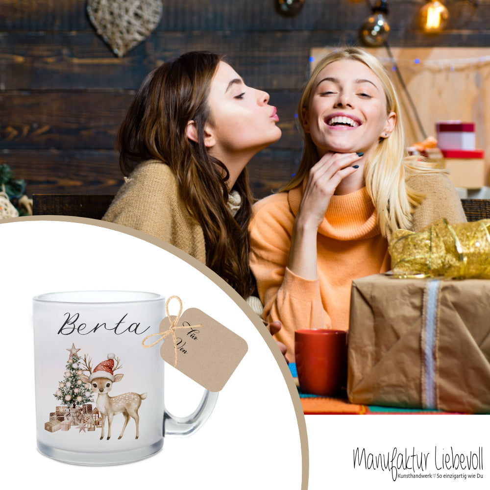 Weihnachten Personalisierte Tassen Weihnachtstasse mit Namen Weihnachtsgeschenk Glühweintasse Punsch Nikolaus Glastasse Manufaktur Liebevoll Große Motivauswahl