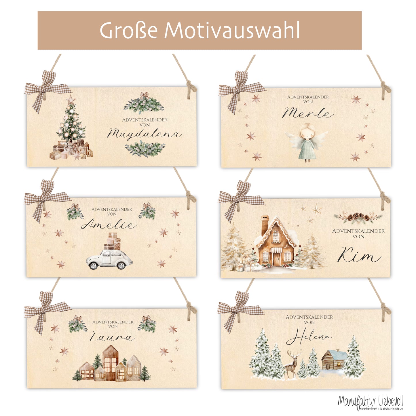 Adventskalender mit Namen Befüllen Boho Stoff Adventskalender "Auto" Advent Kalender Geschenk Frauen Männer Kinder Familie