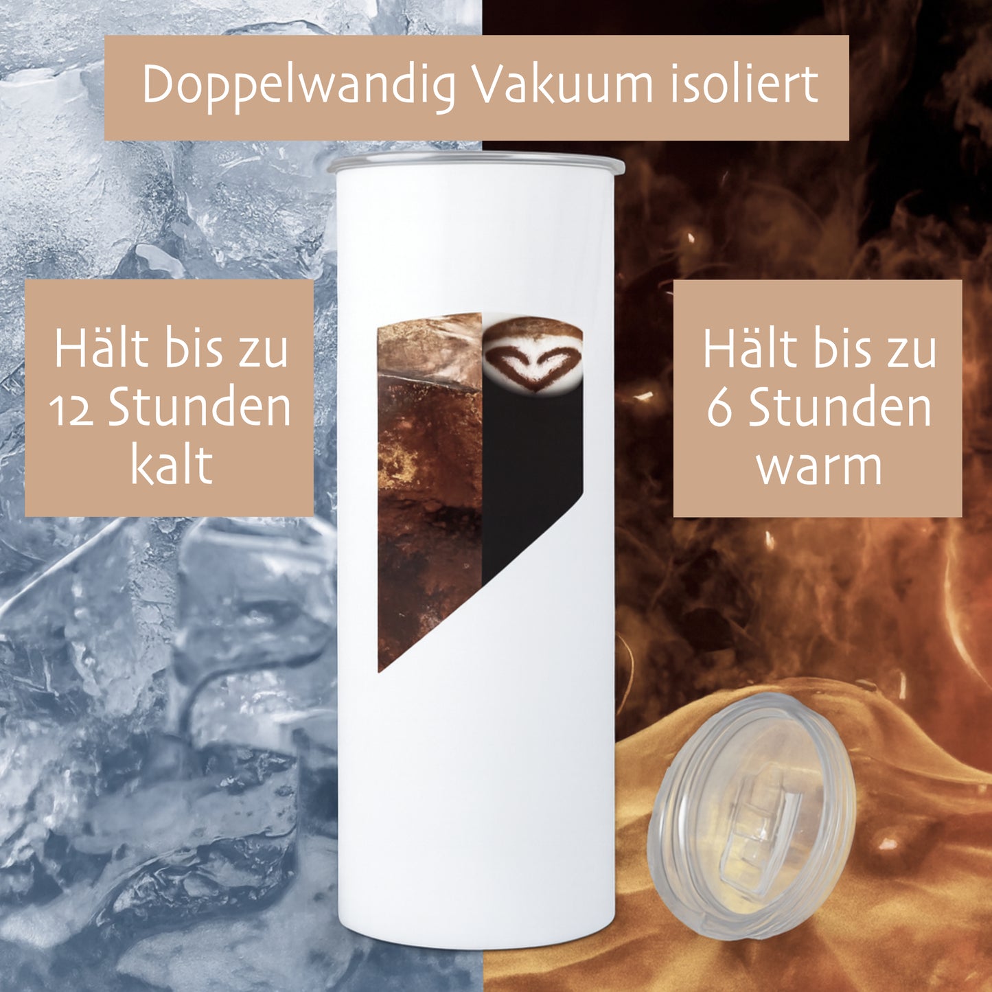 Thermobecher personalisiert 20 oz – Edelstahl Kaffeebecher to go mit Strohhalm, Doppelwandig, Geschenk für Frauen, Beste Freundin Geschenk