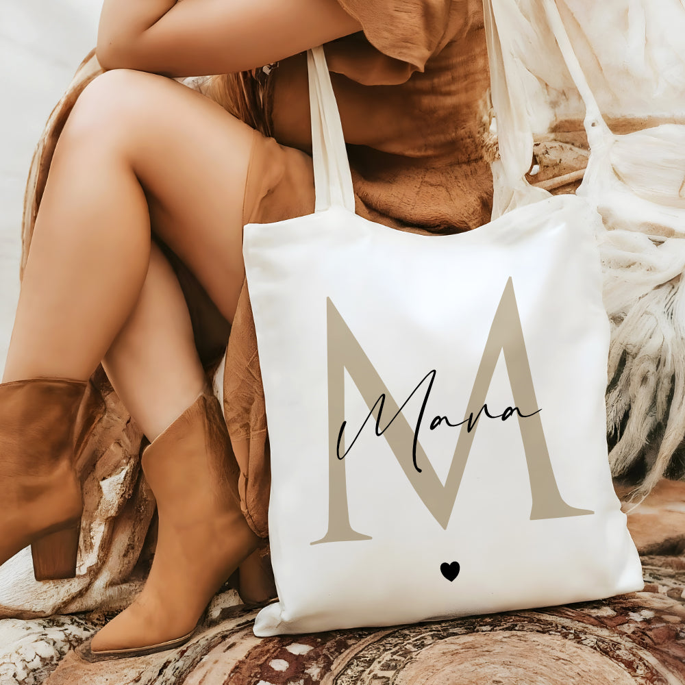 Stoffbeutel mit Namen und Buchstaben personalisiert