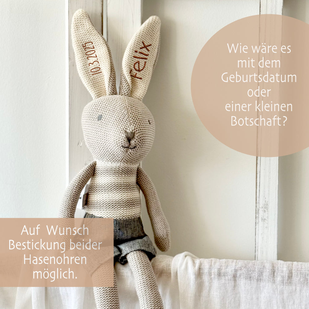 Personalisierte Stoffhasen für Babys, Kleinkinder, Kinder