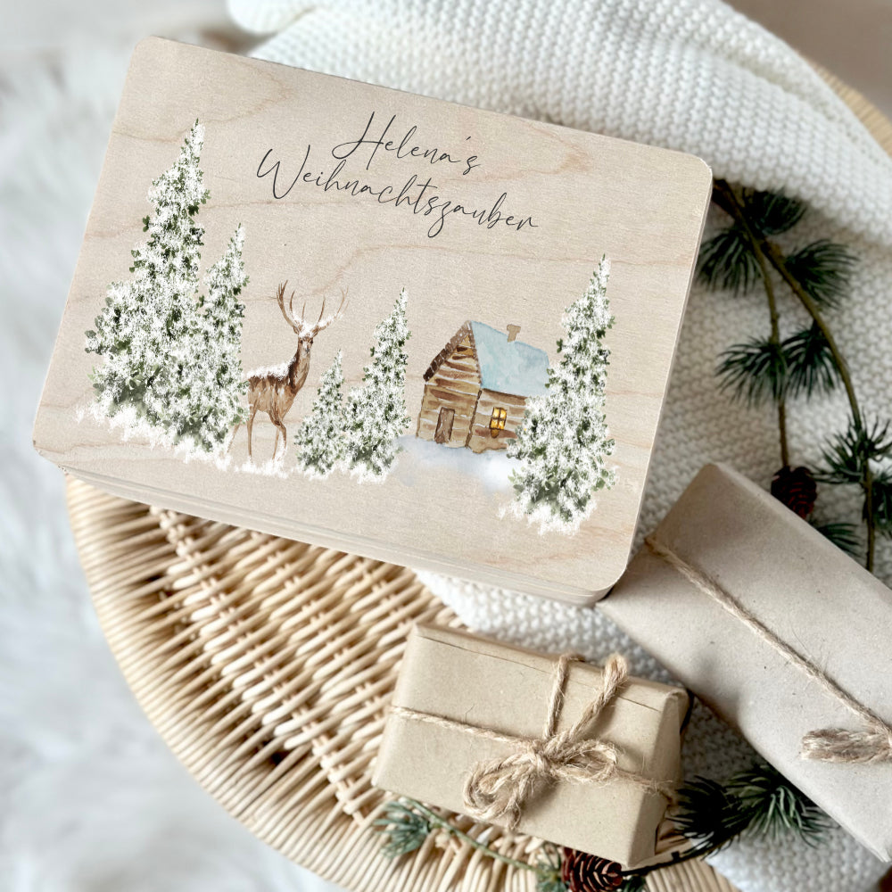 Weihnachten Holzbox Personalisiert Geschenk Frohe Weihnachten Personalisierte Heiligabend Box für Kinder Familie Frauen Freundin Holzkiste