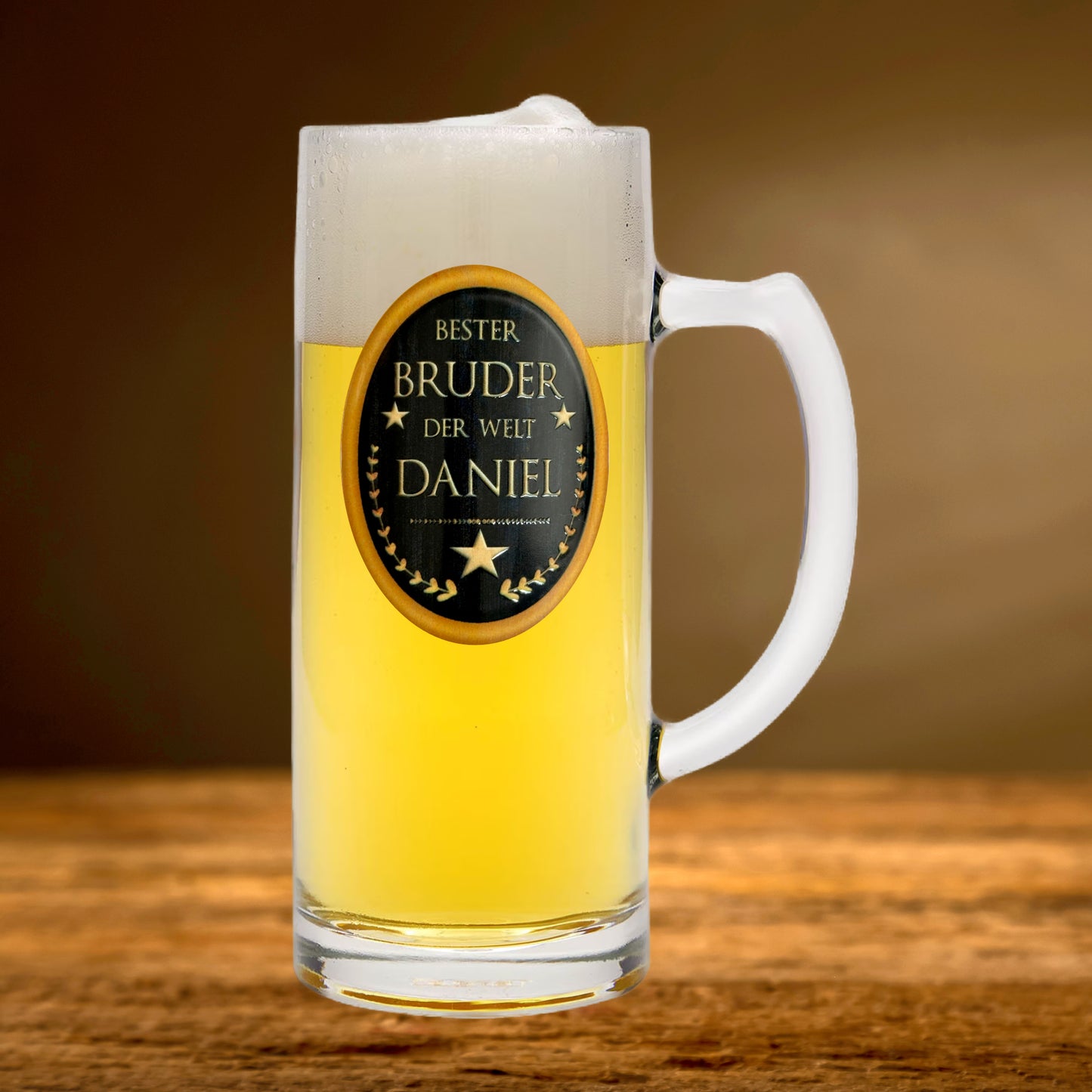 Bierglas Gravur Bruder Name Geschenk Geburtstag Bierkrug personalisiert Geburtstagsgeschenk Bester Bruder der Welt