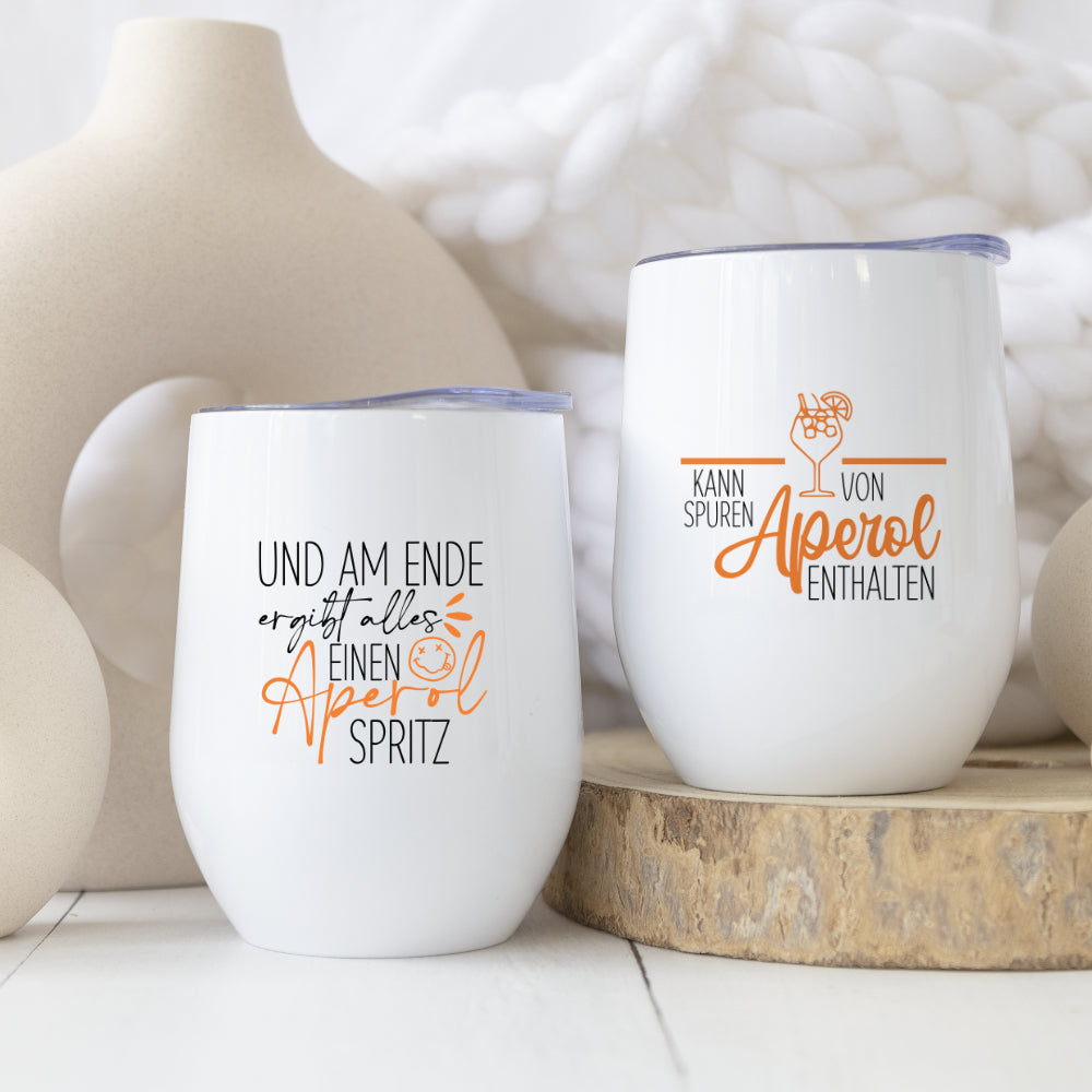 Aperolbecher to go Weinbecher Edelstahl Weinglas Isolierter Becher Aperol Spritz Thermobecher Geschenk Frau Freundin