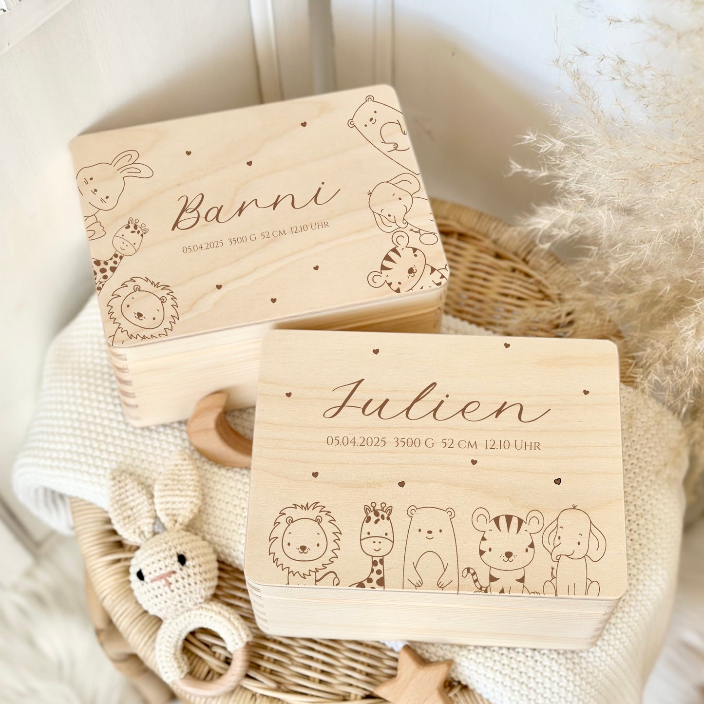 Erinnerungsbox Baby Personalisiert Baby Erinnerungskiste aus Holz Babygeschenk Geschenk zur Geburt Taufe Geburtsgeschenk Taufgeschenk Mädchen Junge