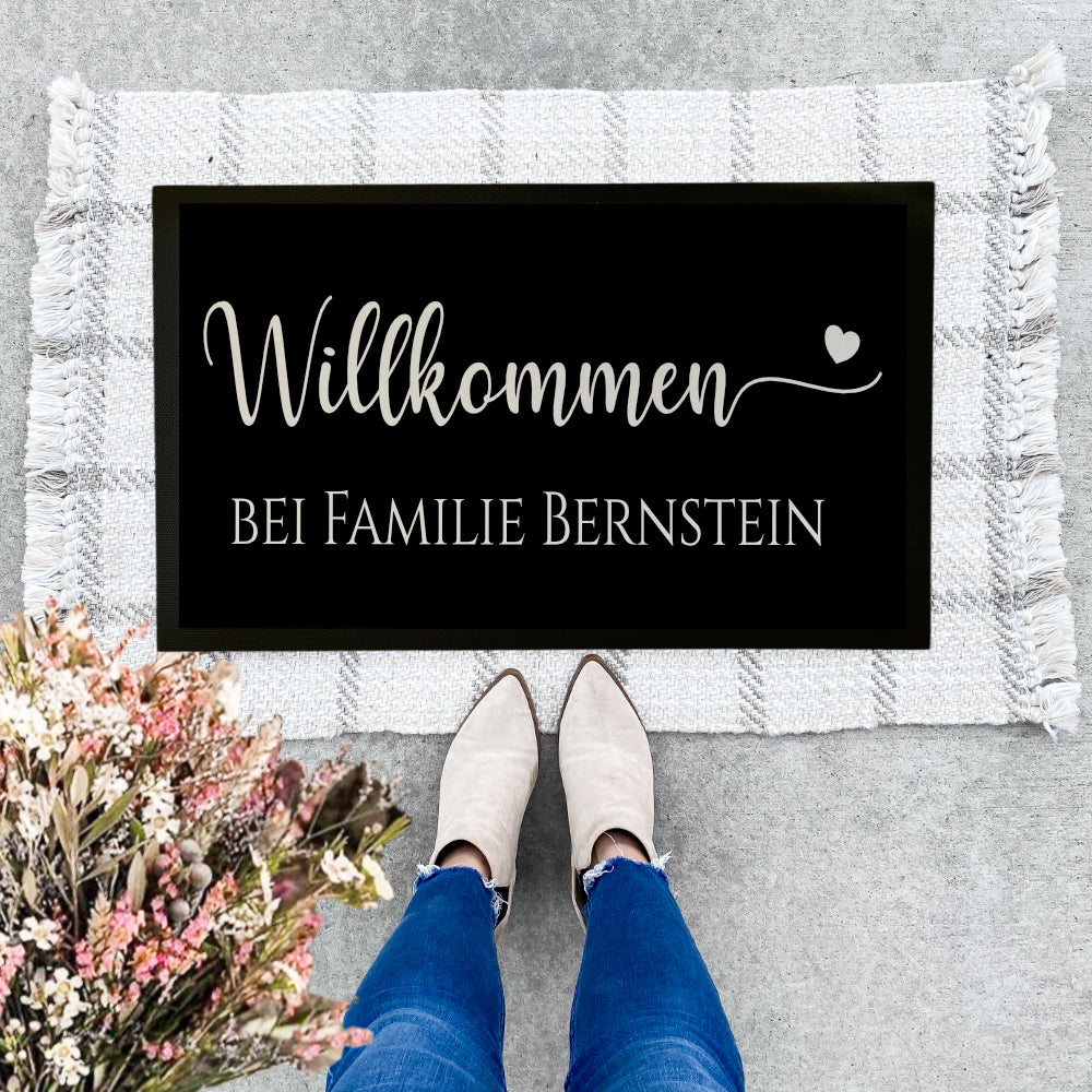 Personalisierte Fußmatte Willkommen Fussmatte Familie Schmutzfangmatte Türmatte Geschenk Umzug Familie Zuhause Fußmatte