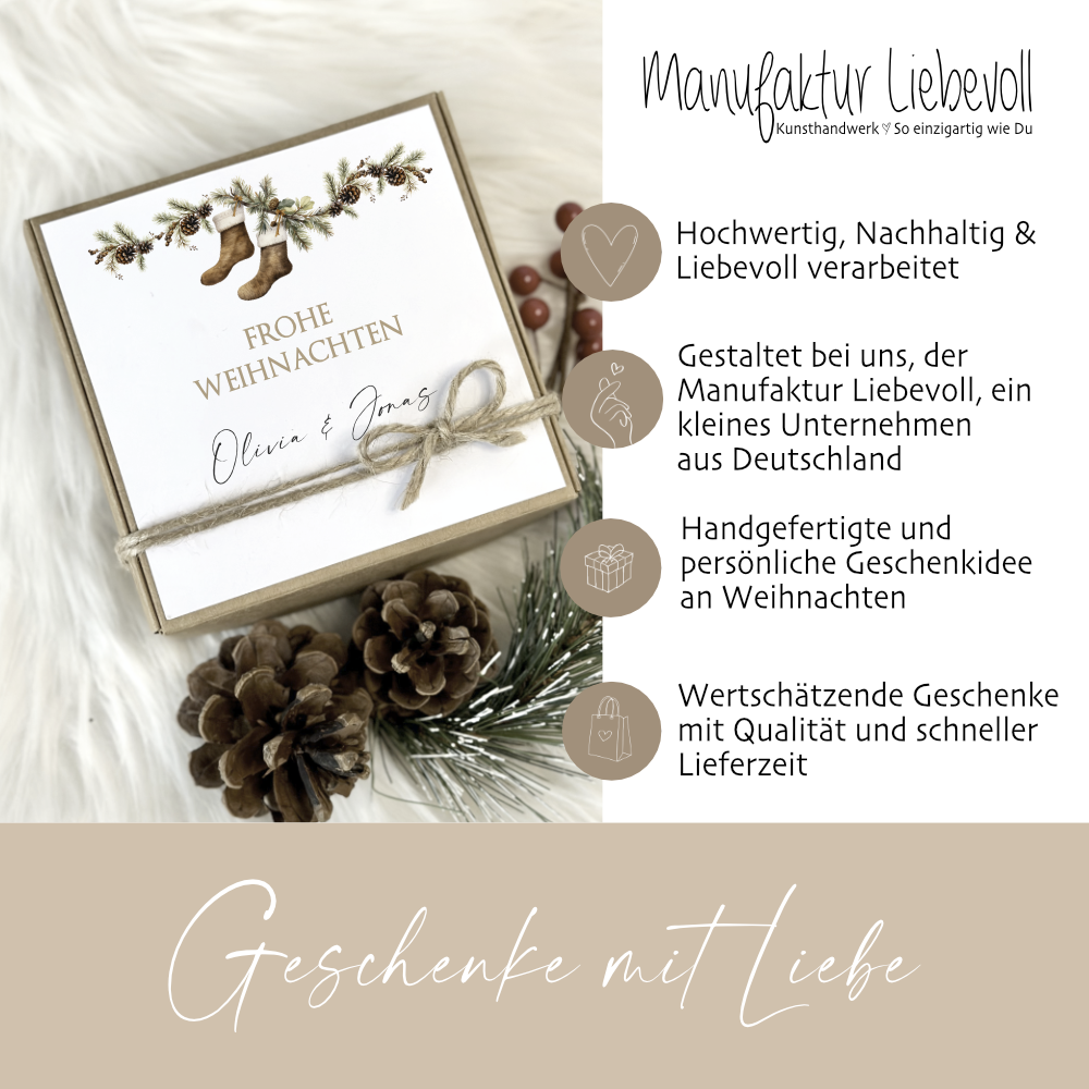 Geschenkschachtel Frohe Weihnachten Geschenkidee mit Namen