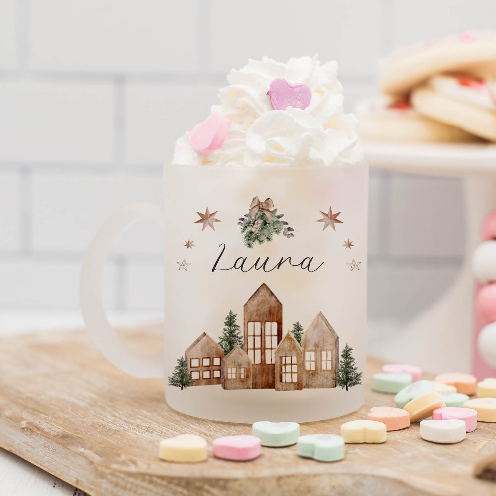 Tasse Weihnachten Personalisiert Glastasse Weihnachtsgeschenk Glühweintasse Weihnachtspunsch Name Geschenk Nikolaus | Große Motivauswahl