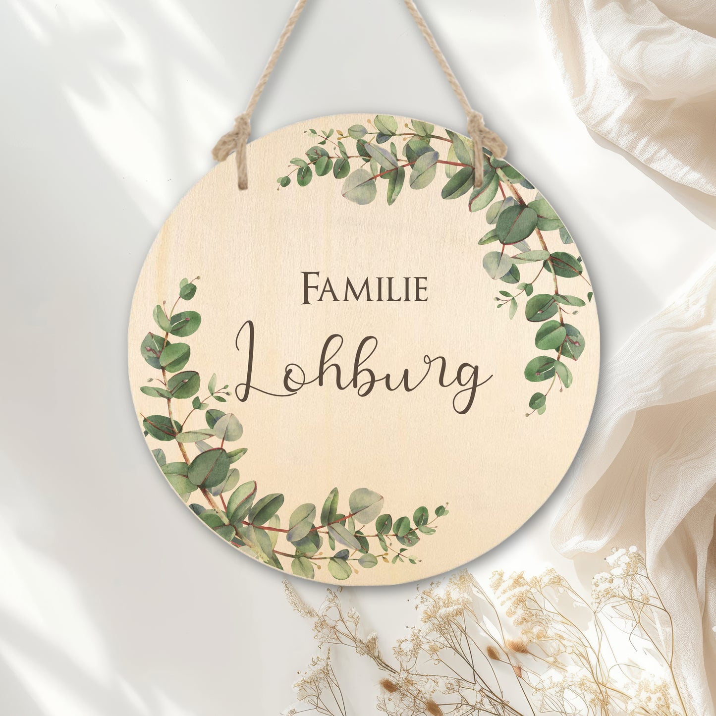 Familienschild "Wildblumen" mit dem Namen der Familie | Besondere Wohndeko u. liebevolles Geschenk für Familien "Autumn" | 3 Motivvarianten zur Auswahl