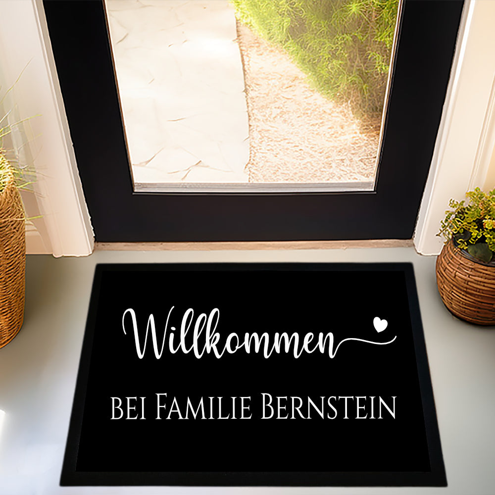 Personalisierte Fußmatte Willkommen Fussmatte Familie Schmutzfangmatte Türmatte Geschenk Umzug Familie Zuhause Fußmatte