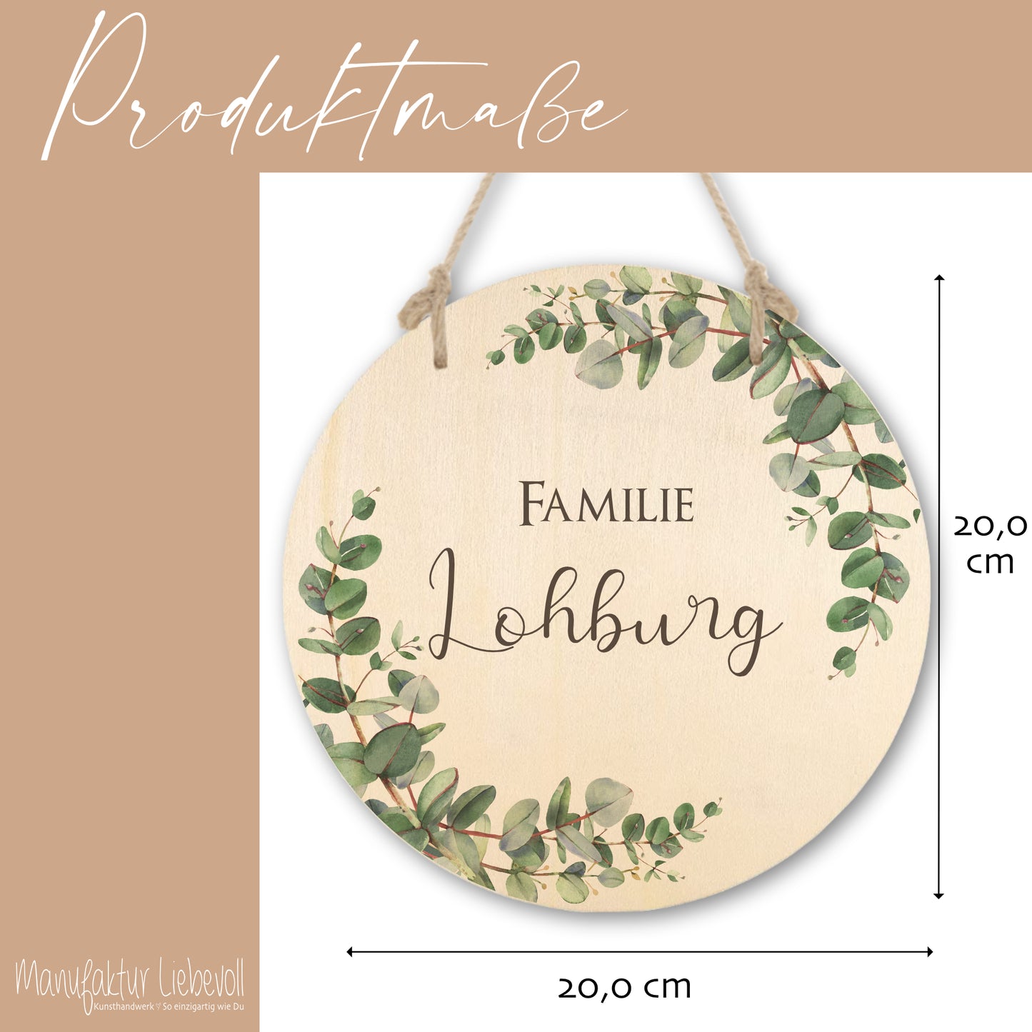 Familienschild "Wildblumen" mit dem Namen der Familie | Besondere Wohndeko u. liebevolles Geschenk für Familien "Autumn" | 3 Motivvarianten zur Auswahl