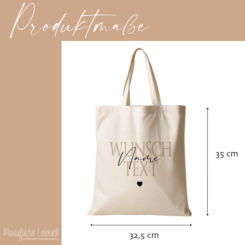 Personalisierter Stoffbeutel, 3 Motive: Beste Tante, Beste Patentante, Wunschtext