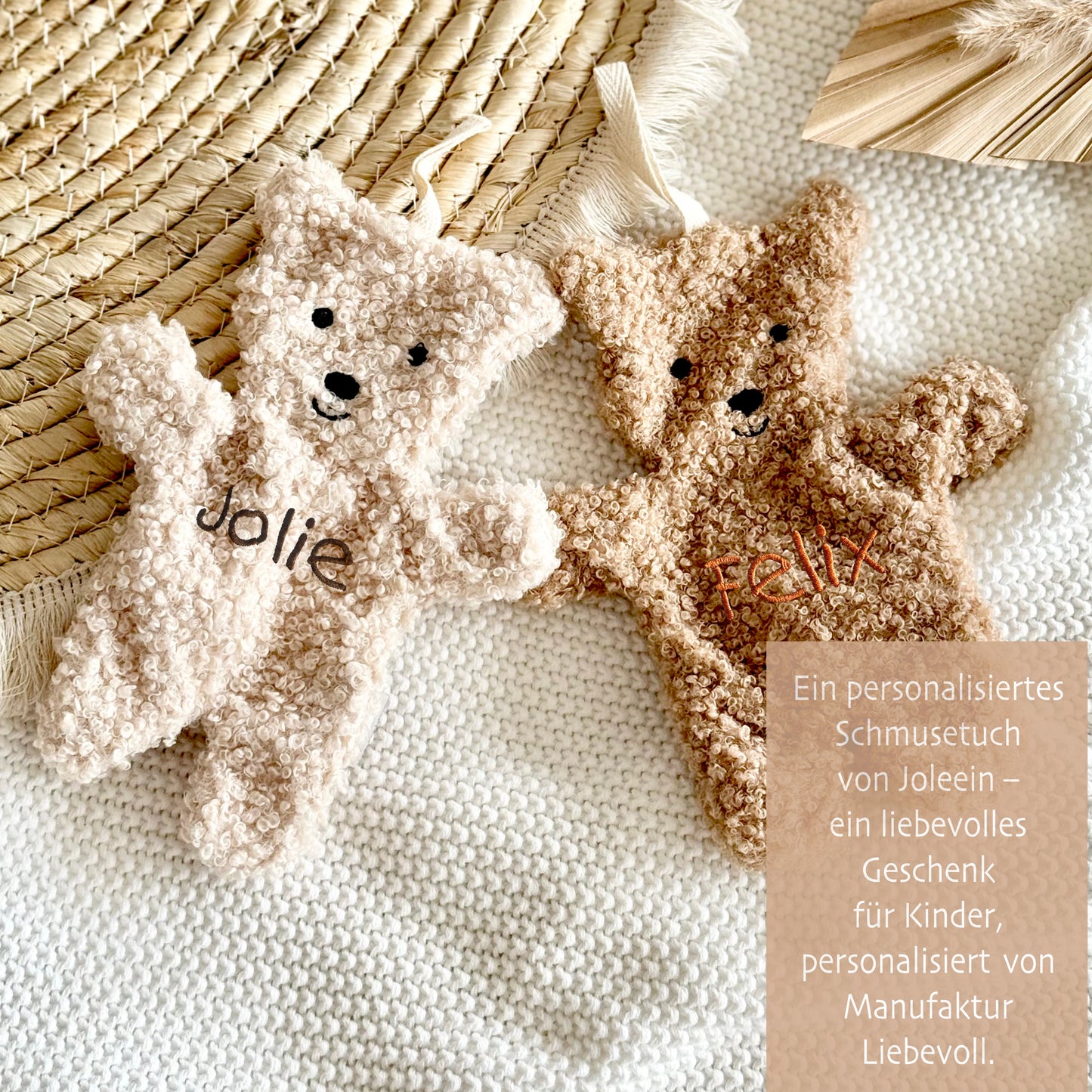 Schmusetuch Teddy Schmusetier Baby Kuscheltuch Teddy Babygeschenk Geburt Baby personalisiert Schnuffeltuch
