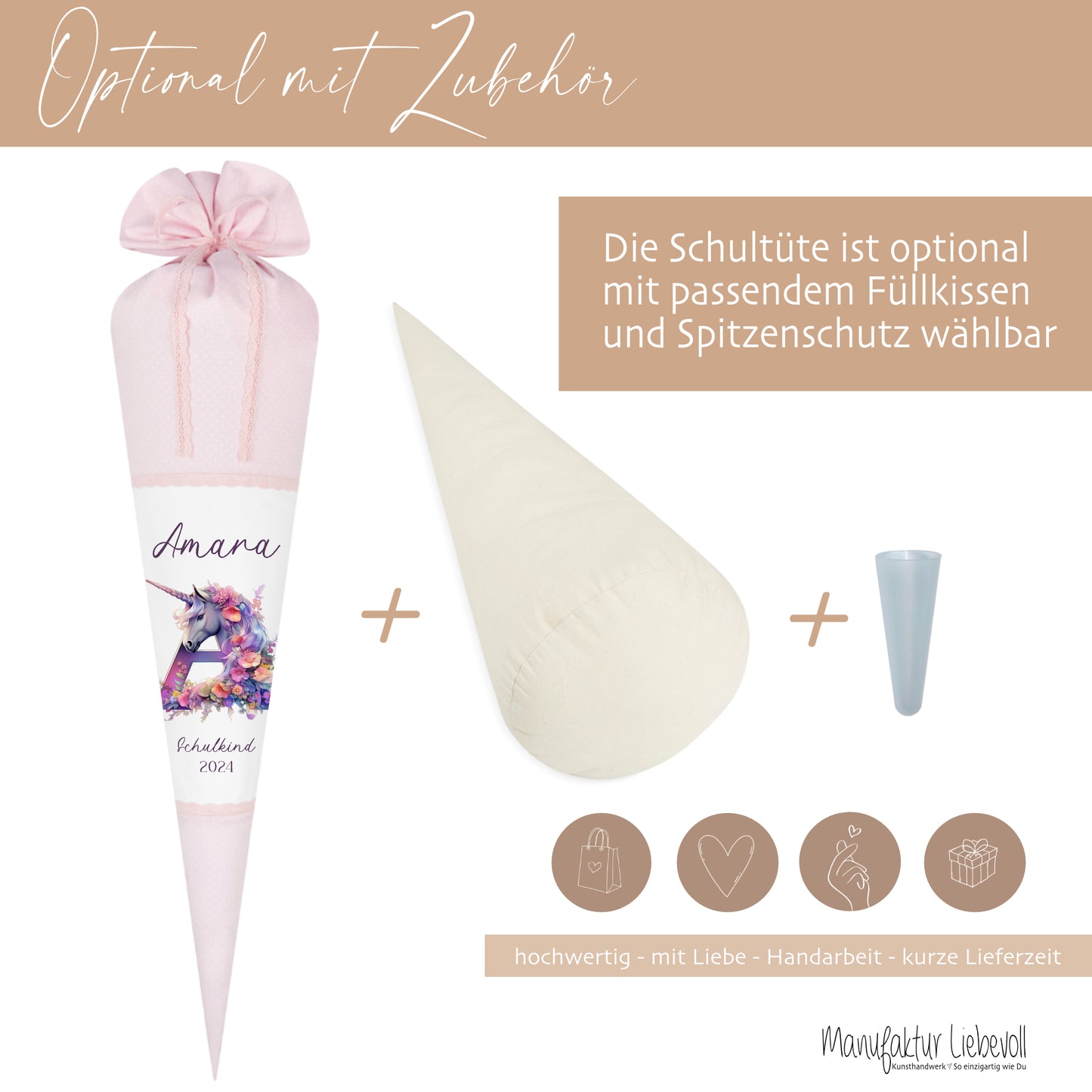 Einhorn Schultüte Buchstaben für Mädchen zur EinschulungEinhorn Schultüte Buchstaben für Mädchen zur Einschulung