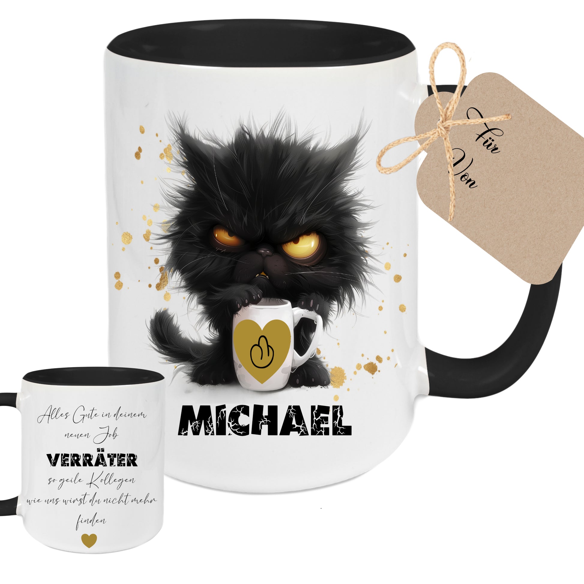 Tasse mit Namen als Geschenk zum Abschied für Kollegen