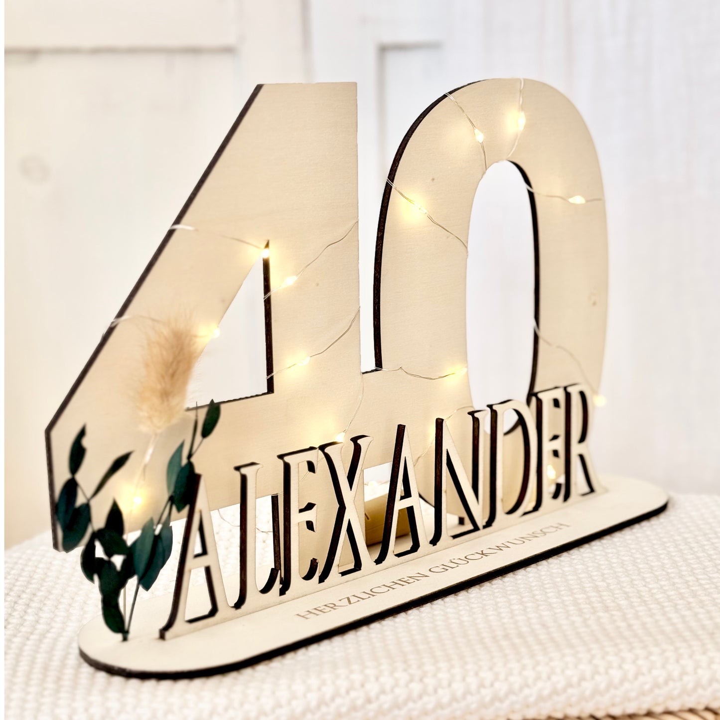 Geburtstag Geschenk Frauen & Männer 18 20 30 40 50 60 70 80 90 Geldgeschenke Gästebuch Holz  Geburtstag LED Deko Personalisierte Geburtstagsgeschenke