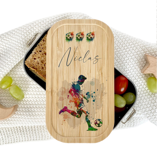 Fußball Brotdose mit Namen für Jungen