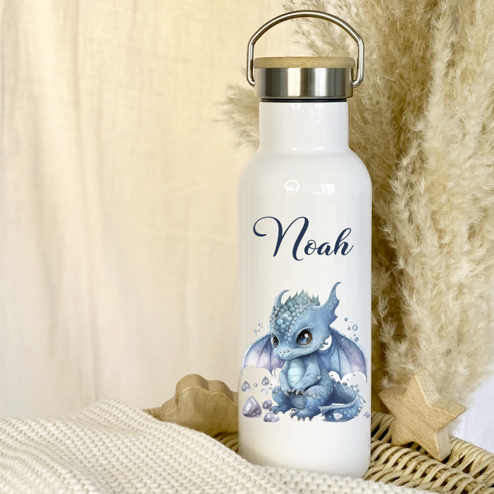 Kinder Trinkflasche Drache mit Namen als Geschenkidee