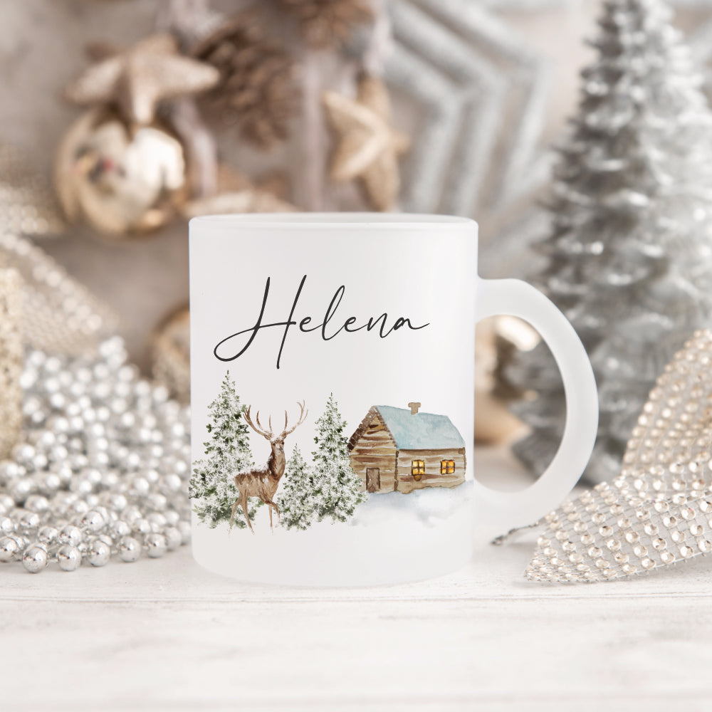 Tasse Weihnachten Personalisiert Glastasse Weihnachtsgeschenk Glühweintasse Weihnachtspunsch Name Geschenk Nikolaus | Große Motivauswahl